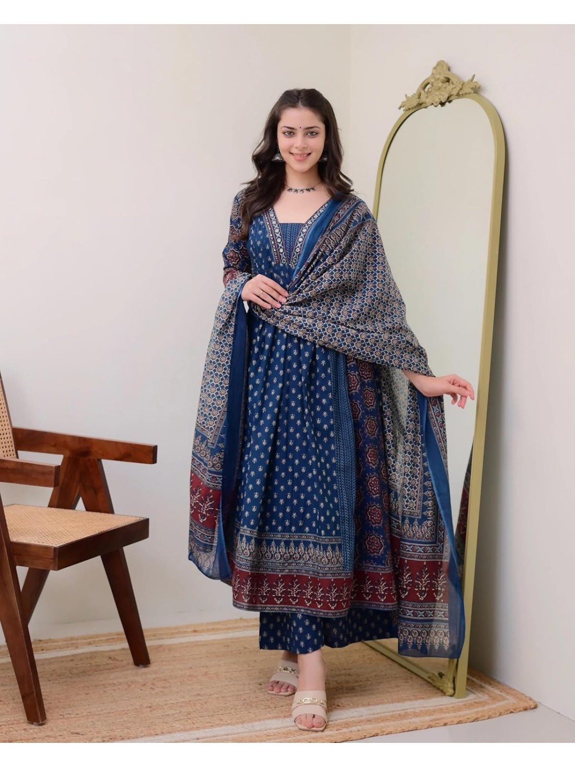 Anarkali Kurta and Pant Set with Dupatta